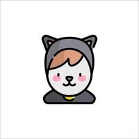 A cat with a hat on its head vector