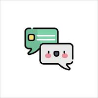 A cartoon chat bubble with a smiley face vector