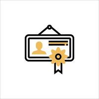 A badge with a person on it and a ribbon vector
