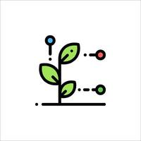 A plant with a green leaf and dots on it vector