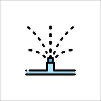 A blue icon of a fountain with water coming out of it vector