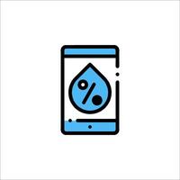 A phone with a drop of water on it vector