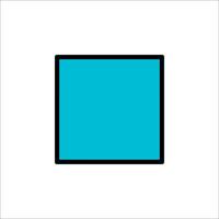 A square with a blue background and black border vector