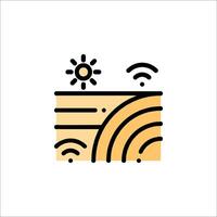 A line icon of a wifi signal and a sun vector