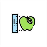 An apple and a ruler icon vector