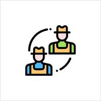 Two people in hats are in a circle vector