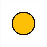 A yellow circle with a black dot in the center vector