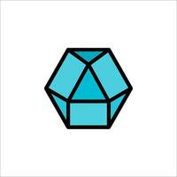 A blue cube with a triangle on top vector