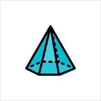 A blue pyramid with a line drawn on it vector