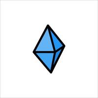 A blue diamond shaped icon on a white background vector