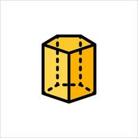 A yellow cube with a line through it vector