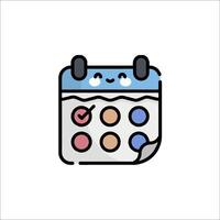 A calendar icon with a smiley face vector