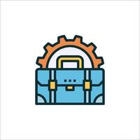 A suitcase with gears on it vector