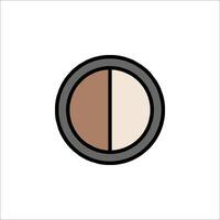 A circle with two different shades of brown vector