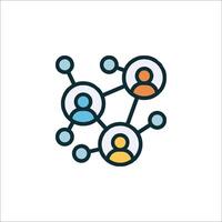 People connected to each other in a circle icon vector