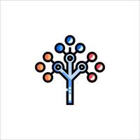 A tree with many different colored balls on it vector