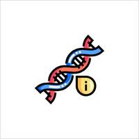 A dna strand with a bitcoin symbol on it vector