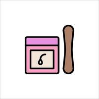 A jar of cream and a wooden spoon vector