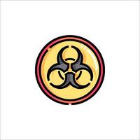 Biohazard symbol on a yellow circle vector