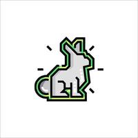 A pixel rabbit icon on a white background vector