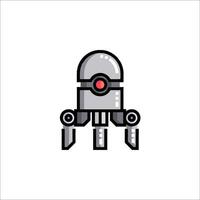 A robot with a red eye icon on a white background vector