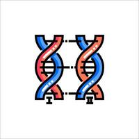 Two dna strands are shown in a line vector