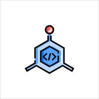 A molecule with the word kz written on it vector