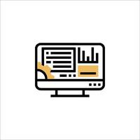 A computer monitor with a clock and a calendar icon vector