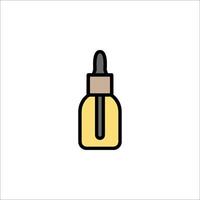 A bottle of liquid with a black cap on top vector