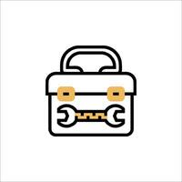 A toolbox icon with a wrench in it vector