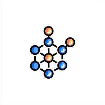 A molecule with a circle around it vector