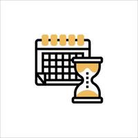 A clock and a calendar icon on a white background vector
