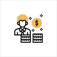 A man with a dollar sign icon vector