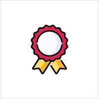 A red ribbon with a gold star on it vector