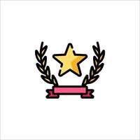 A star with laurels and ribbon on a white background vector