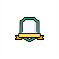 A shield icon with a ribbon and a banner vector