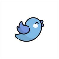 A cartoon blue bird with a white background vector