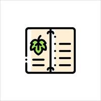 A book with a leaf on it and a leaf on the page vector