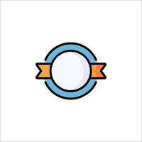 A circle with a ribbon on it vector