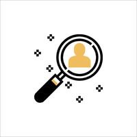 Magnifying icon with person in the center illustration vector