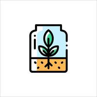 Plant in a jar icon vector
