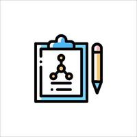 Clipboard with a pencil and a paper icon vector