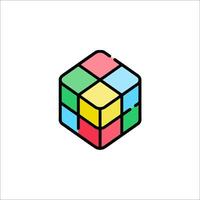 Rubik cube icon illustration vector