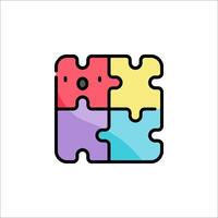 A colorful puzzle piece with a face on it vector