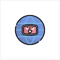 A globe with a player icon vector