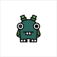 A green monster with two eyes and a big nose vector