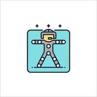 A robot in a suit with a helmet on vector