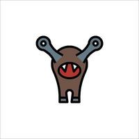 A cartoon monster with two arms and two legs vector
