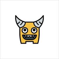A cartoon monster with horns on its face vector