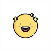A cartoon smiley face with stars on it vector